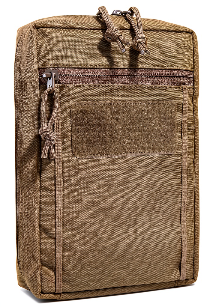 Tasmanian Tiger Tac Pouch in Coyote color showing front and side views