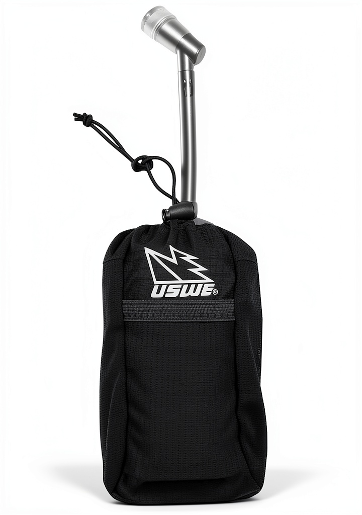 USWE soft shell shoulder backpack in use on a hiking trail