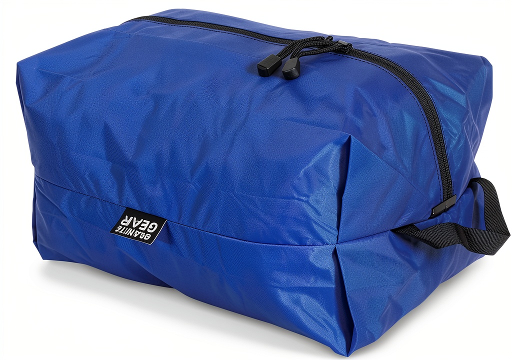 Granite Gear pack pocket in assorted colors displayed on a backpack