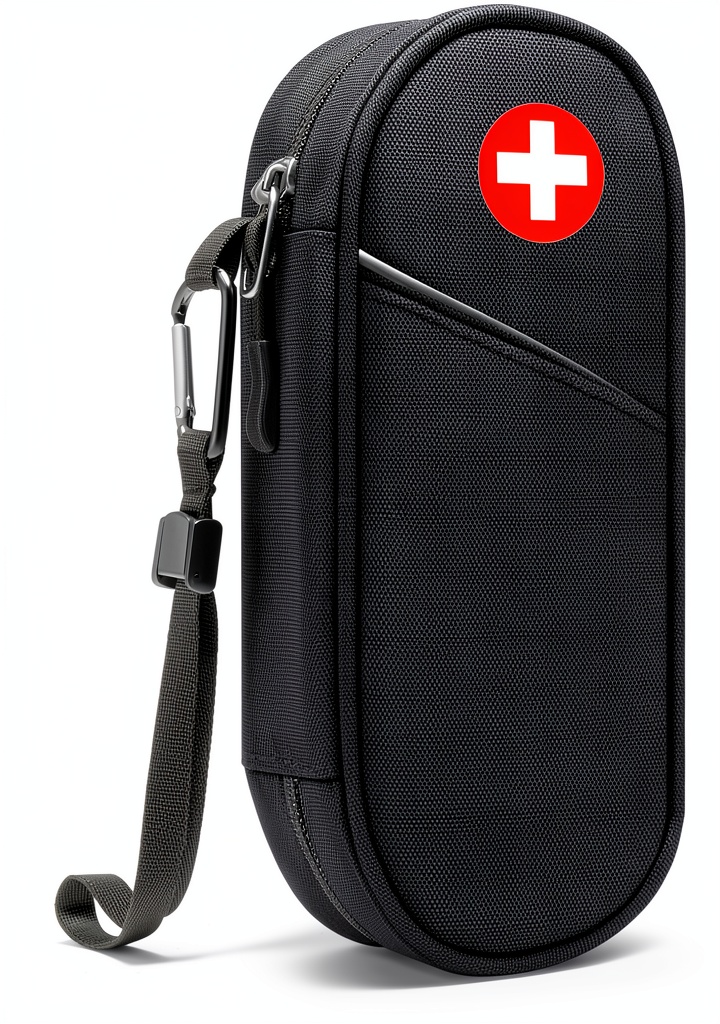 Hengyaoer emergency handbag showing compartments and reflective stripes