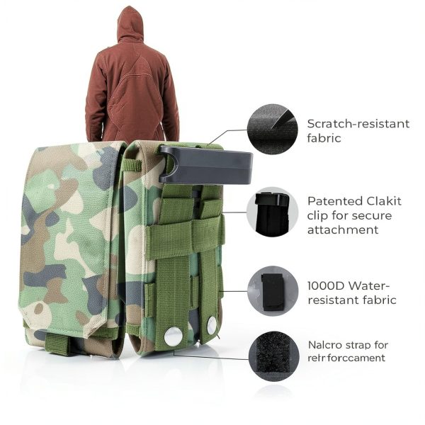 Clakit Travel Wallet Nylon Phone Pouch Clip On Strap-2