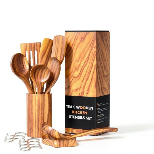 Umite Chef Teak Wooden Utensils Set Kitchen Utensil-7