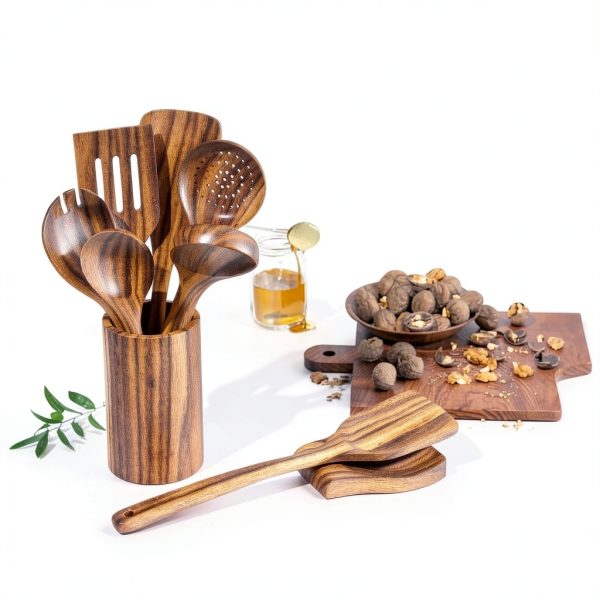 Umite Chef Teak Wooden Utensils Set Kitchen Utensil-2