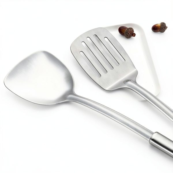 Pleafind Stainless Steel Spatula Set 2P/4P Gray Silver Utensils-2