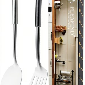 Pleafind Stainless Steel Spatula Set 2P/4P Gray Silver Utensils-0