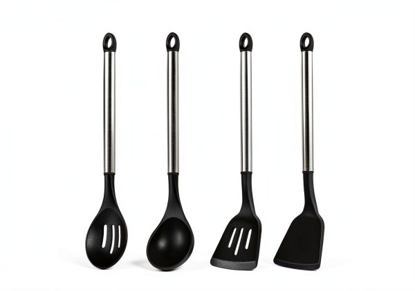 Silicone Cooking Utensil Set 4-Pc by Pleafind Black Kitchenware-1
