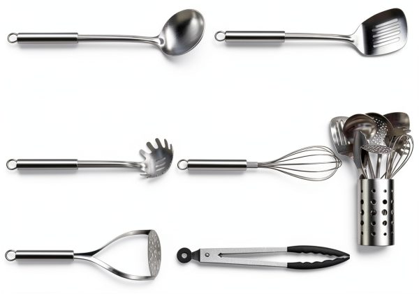 Stainless Steel Kitchen Utensil Set Pleafind 9-Piece Sliver-1