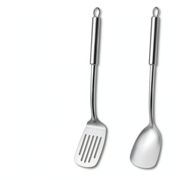 Pleafind Stainless Steel Spatula Set 2P/4P Gray Silver Utensils-1