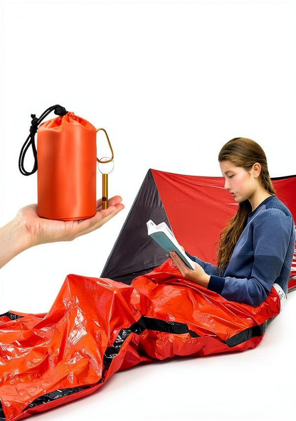 Emergency Sleeping Bag Generic Bivy Sack Waterproof 3pcs Orange 9899-3