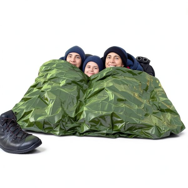 Emergency Blankets 4-pack Hahafelt Green 94.5 x 71 Bivy Sleeping Bags-7