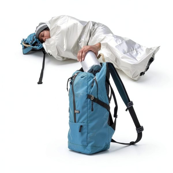 SOL Thermal Bivvy by SOL Survival – Silver Blanket with Whistle-4