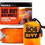 MEKKAPRO SOS Emergency Bivy Sleeping Bag Bright Orange 36x84 Mylar-0