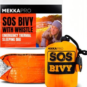 MEKKAPRO SOS Emergency Bivy Sleeping Bag Bright Orange 36x84 Mylar-0