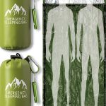 Oudain 2 Pcs XL Emergency Sleeping Bag 94.5" x 49.2" Waterproof Survival Sleeping Bag with Whistle Carabiner Portable Thermal Bivy Sack Emergency Blankets for Camping Hiking Outdoor-0