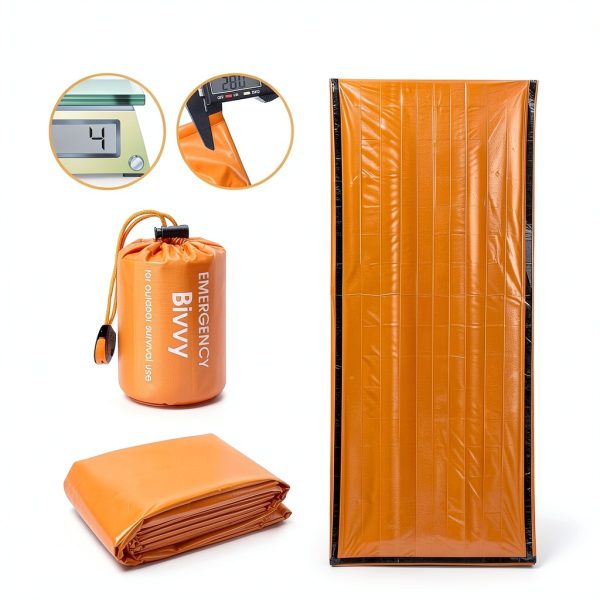 Emergency Sleeping Bags for Survival, with Whistle, Portable Bivy Sleeping Bag Waterproof Blanket for Camping Hiking and Other Outdoor Activities.-2