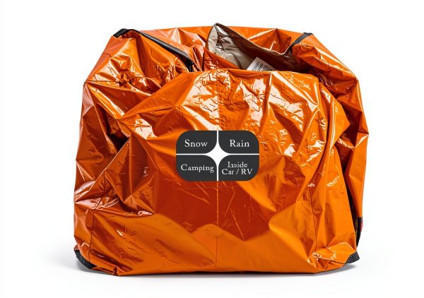Emergency Sleeping Bags 2-Pack ANLOKE Mylar Bivy Sack 84x36-5