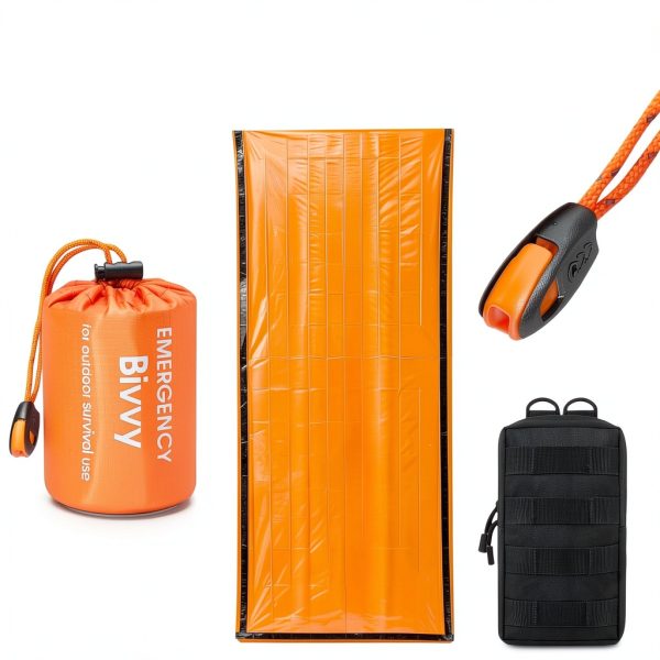 Emergency Sleeping Bags for Survival, with Whistle, Portable Bivy Sleeping Bag Waterproof Blanket for Camping Hiking and Other Outdoor Activities.-6