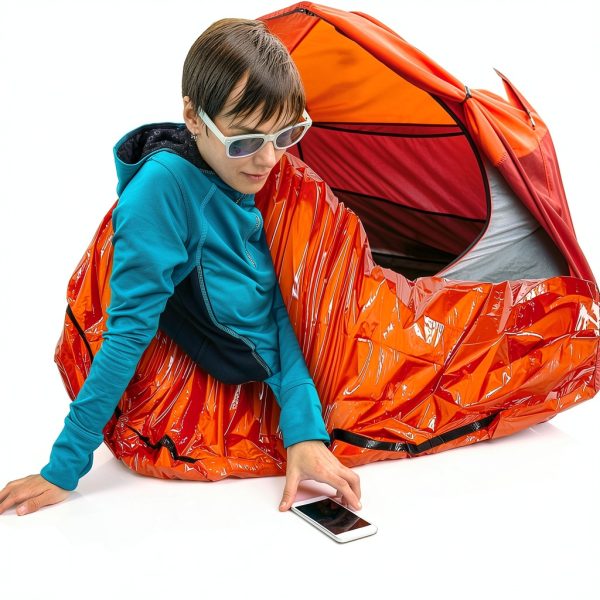 Emergency Sleeping Bag Bivy Set by Qunclay - 6 Pack Orange Waterproof-2