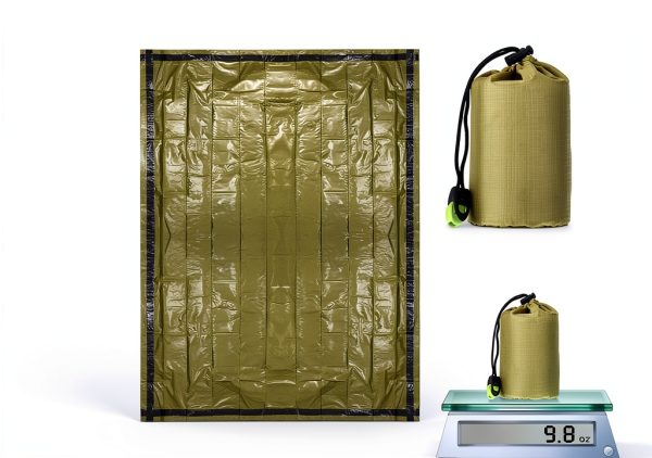 Emergency Blankets 4-pack Hahafelt Green 94.5 x 71 Bivy Sleeping Bags-1