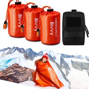 Emergency Sleeping Bags for Survival, with Whistle, Portable Bivy Sleeping Bag Waterproof Blanket for Camping Hiking and Other Outdoor Activities.-0