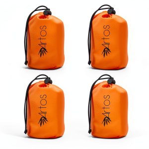 Artos Hooded Emergency Bivy Sack - Mylar Sleeping Bag Orange-0