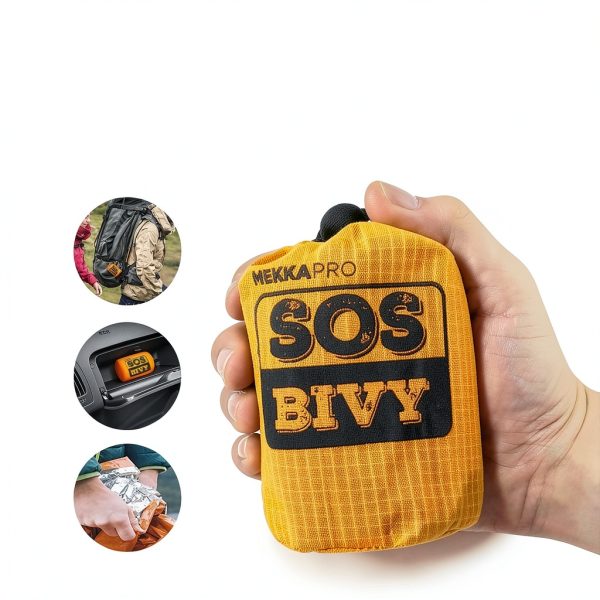 MEKKAPRO SOS Emergency Bivy Sleeping Bag Bright Orange 36x84 Mylar-1
