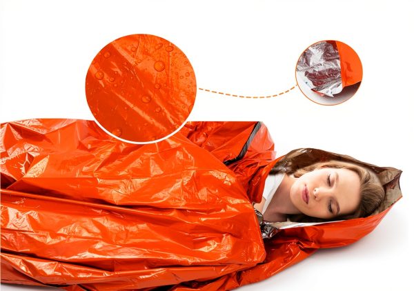 Emergency Sleeping Bags 2-Pack ANLOKE Mylar Bivy Sack 84x36-2
