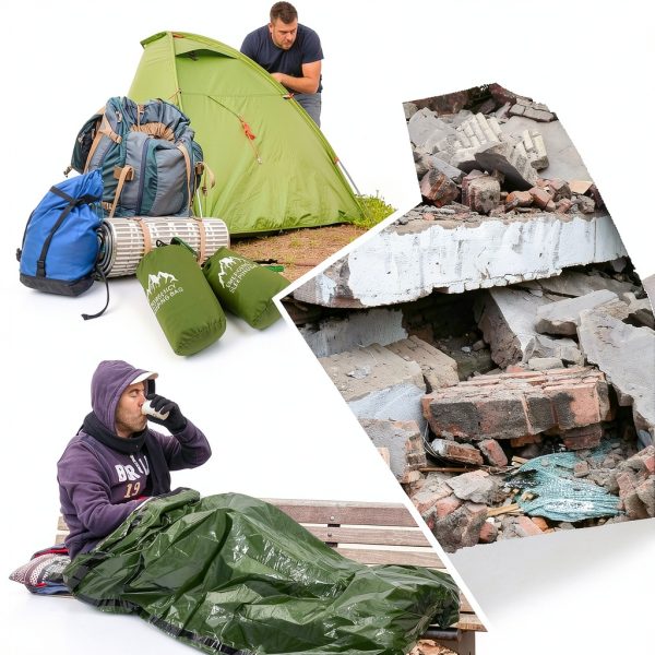 Oudain 2 Pcs XL Emergency Sleeping Bag 94.5" x 49.2" Waterproof Survival Sleeping Bag with Whistle Carabiner Portable Thermal Bivy Sack Emergency Blankets for Camping Hiking Outdoor-5