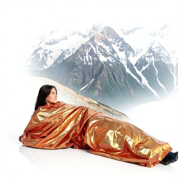 Emergency Sleeping Bag,Bivvy Bag,Survival Sleeping Bag,Camping Bivy Sacks,Emergency Blankets,Survival Sleeping Bag with Survival Bracelet for Camping and Outdoor Hiking, Orange-4
