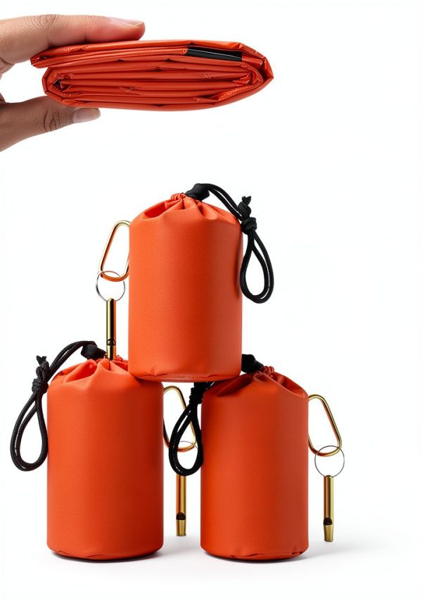 Emergency Sleeping Bag Generic Bivy Sack Waterproof 3pcs Orange 9899-0