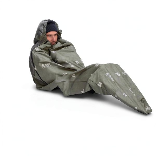 SOL Escape Bivvy with Hood Green Reflects 70% Heat Water-Resistant-2