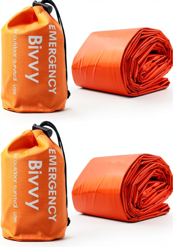 Emergency Sleeping Bag,Bivvy Bag,Survival Sleeping Bag,Camping Bivy Sacks,Emergency Blankets,Survival Sleeping Bag with Survival Bracelet for Camping and Outdoor Hiking, Orange-0