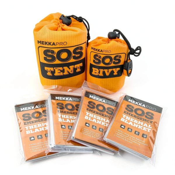 MEKKAPRO SOS Emergency Bivy Sleeping Bag Bright Orange 36x84 Mylar-7