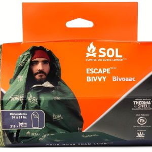SOL Escape Bivvy with Hood Green Reflects 70% Heat Water-Resistant-0