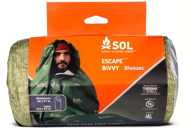 SOL Escape Bivvy with Hood Green Reflects 70% Heat Water-Resistant-0