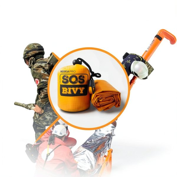 MEKKAPRO SOS Emergency Bivy Sleeping Bag Bright Orange 36x84 Mylar-4