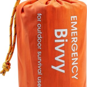 Emergency Sleeping Bag Thermal Bivy Sack with Compass Waterproof-0